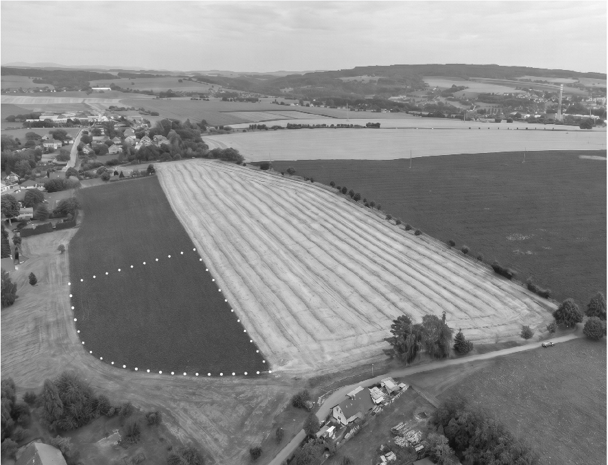 Stavební pozemky Lupenice – letecký pohled